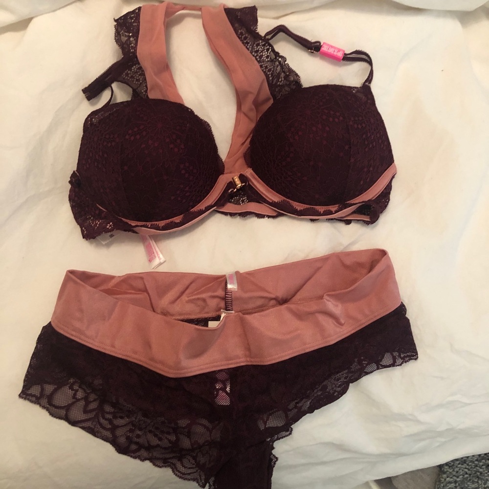 NWT PINK push-up bra and panty